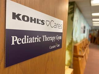Kohl's Cares Pediatric Therapy Gym sign